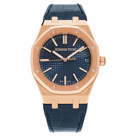 audemars piguet royal oak rose gold blue dial